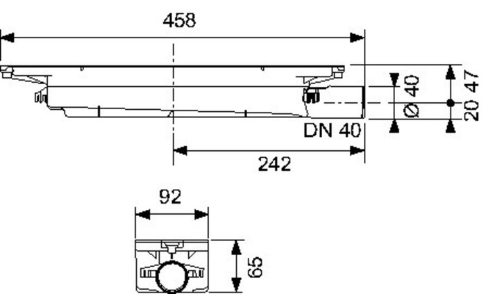 Tece TeceDrainprofile DN 40 Seal System 30mm Ablaufmeistung 0,53 L/s DIN EN 1253